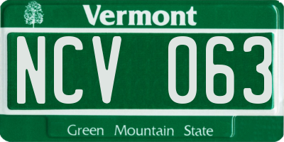 VT license plate NCV063