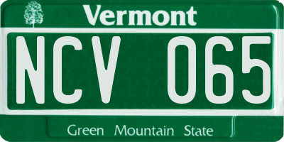VT license plate NCV065