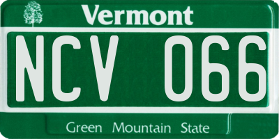 VT license plate NCV066
