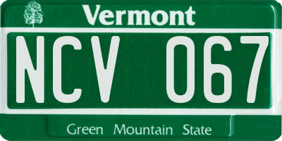 VT license plate NCV067