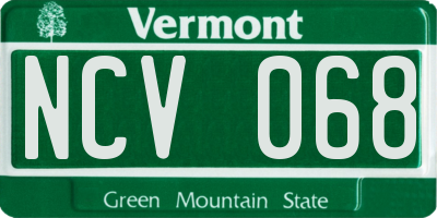 VT license plate NCV068