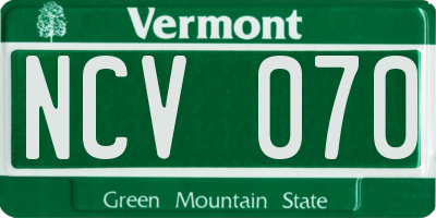 VT license plate NCV070