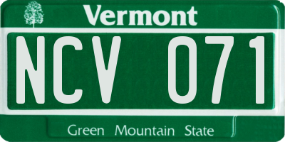 VT license plate NCV071