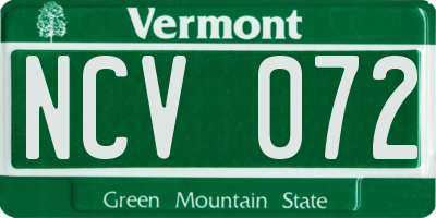 VT license plate NCV072
