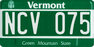 VT license plate NCV075