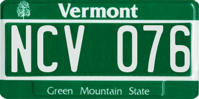 VT license plate NCV076