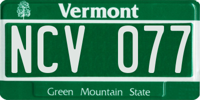 VT license plate NCV077