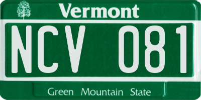 VT license plate NCV081