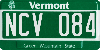 VT license plate NCV084