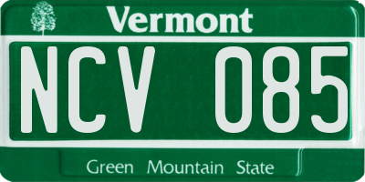 VT license plate NCV085
