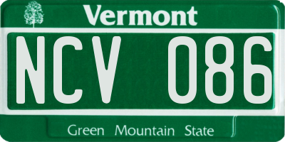 VT license plate NCV086