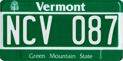 VT license plate NCV087