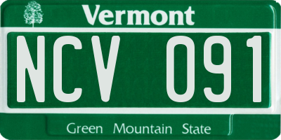 VT license plate NCV091