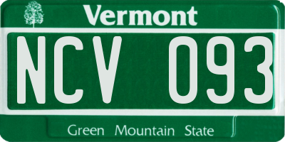 VT license plate NCV093