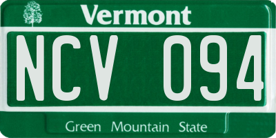 VT license plate NCV094
