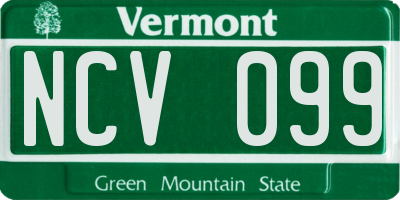 VT license plate NCV099