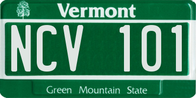 VT license plate NCV101