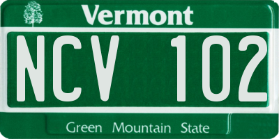 VT license plate NCV102