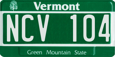 VT license plate NCV104