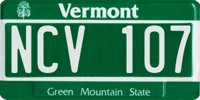 VT license plate NCV107