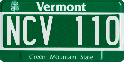 VT license plate NCV110