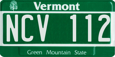 VT license plate NCV112