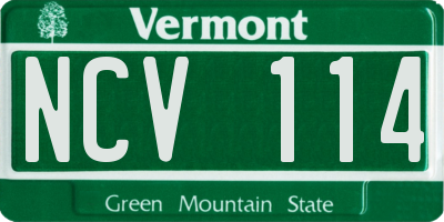 VT license plate NCV114