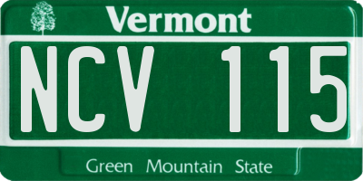 VT license plate NCV115