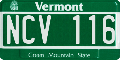 VT license plate NCV116