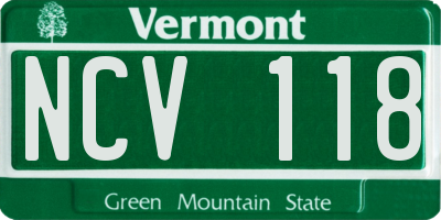 VT license plate NCV118