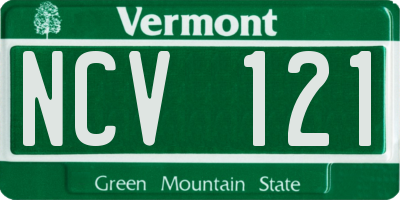 VT license plate NCV121