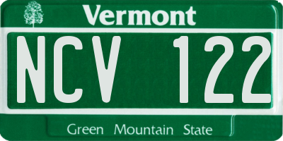 VT license plate NCV122