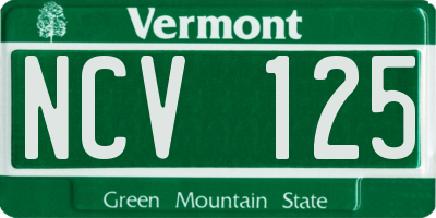 VT license plate NCV125