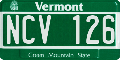 VT license plate NCV126