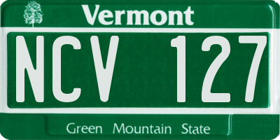 VT license plate NCV127