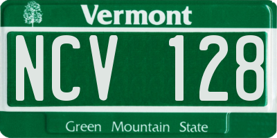 VT license plate NCV128
