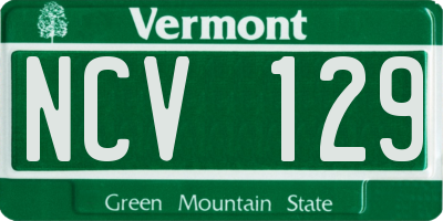 VT license plate NCV129