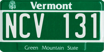 VT license plate NCV131