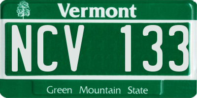 VT license plate NCV133