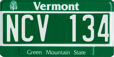 VT license plate NCV134