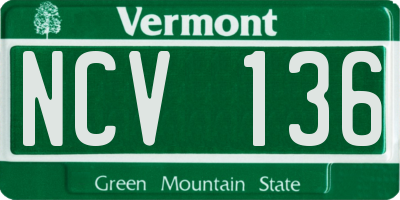 VT license plate NCV136