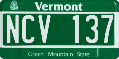 VT license plate NCV137