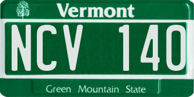 VT license plate NCV140