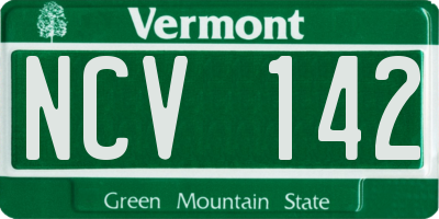 VT license plate NCV142