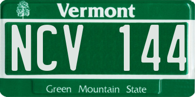 VT license plate NCV144