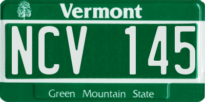 VT license plate NCV145