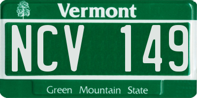 VT license plate NCV149