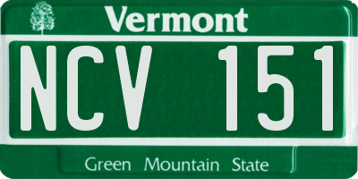 VT license plate NCV151