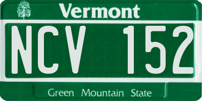 VT license plate NCV152