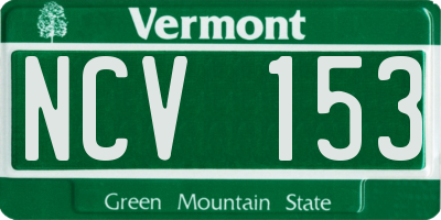 VT license plate NCV153